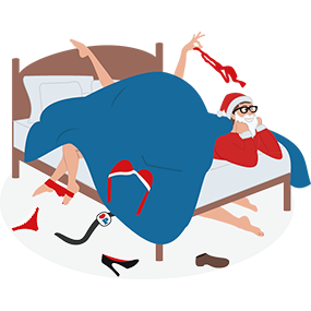 Sexy Claus, der Weihnachtsmann bei Poppen.de, steht auf Sexspiele und Gruppensex unter der Decke. Ausziehen - Zeit für Gangbang Party!